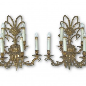 Appliqués lumineux muraux, fixtures murales, lampes, luminaires en laiton 