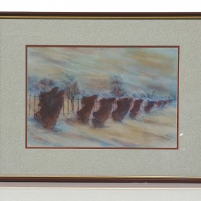 Signed Yvonne Bolduc winter watercolor