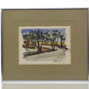 Aquarelle Stelio Sole, tableau, peinture 