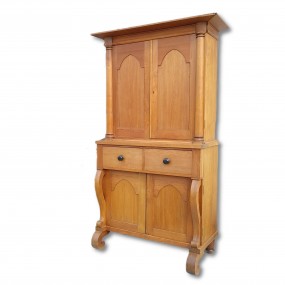 Armoire 2 corps antique, noyer et clous carrés