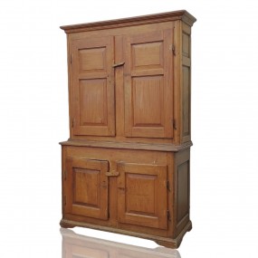 Antique 2 parts armoire, 12 raised panels cupboard, early 19 century Antique 2 parts armoire, 12 raised panels cupboard, early 19 century