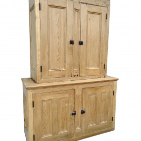 Armoire antique 2 corps en pin