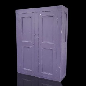 Armoire antique en pin, 8 caissons (idéal comme projet de restauration)