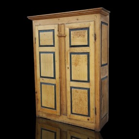 Antique 10 raised panels cupboard, forged nails assembly 