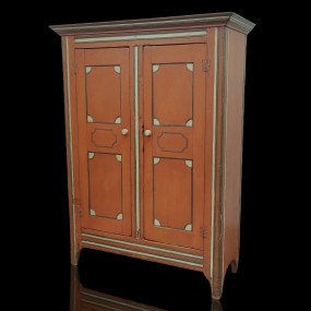 Antique restored cupboard, doors, cornice and color has been redone 