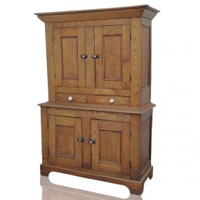 #61173 -  Armoire garde-manger antique en orme, clous carrés, 2 corps 