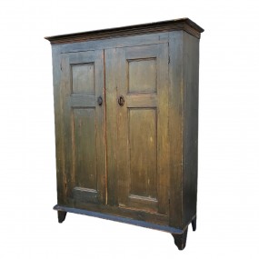 Antique 4 panels pine cupboard, armoire, square nails and original color 