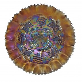 Grape and cable carnival glass plate 