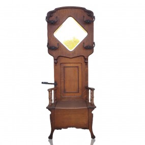 Banc d'entrée en chêne maillé, chaise patère, porte-manteaux 