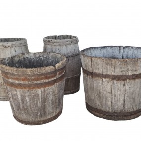 Barils à patates et eau d'érable en bois, tonneaux