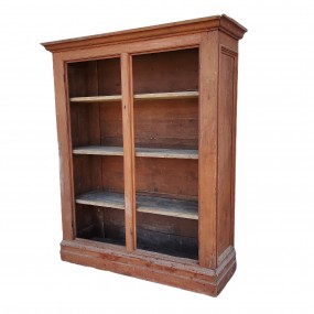Antique pine bookcase, armoire doors missing 