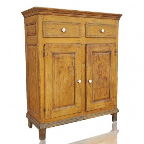 #58043 -  Beau petit buffet antique en pin, bahut, caissons  soulevés et clous forgés
