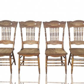 Set of 4 press-back chairs 