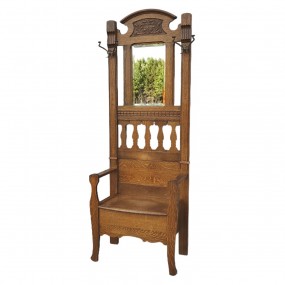 Antique oak hall rack chair 