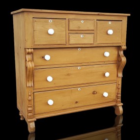 Belle commode à chapeau, pin et clous carrés, bureau de chambre à coucher 