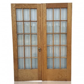 Antique oak french doors