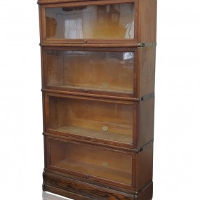 Bibliothèque antique en chêne à multiple sections 