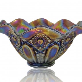 Iridescent glass bowl, carnival style beauty