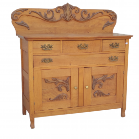Antique Carved Sideboard with Back Splash