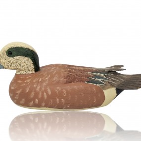 Decorative wooden duck signed Leo Chagnon from Sorel 