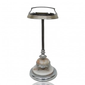 Cendrier rétro en chrome et onyx