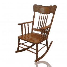 Chaise bercante à dossier pressé ''press-back''