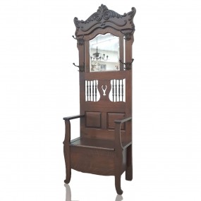 Chaise patère avec miroir, banc d'entrée 