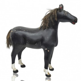 Folk art wooden carved horse by Aimé Desmeules, St-Paul-de-la-Croix 