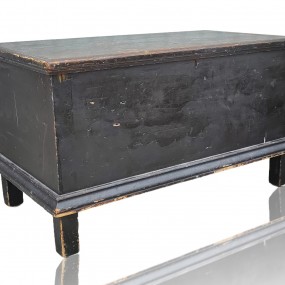 #59488 -  Nice antique pine blanket chest, square nails assembly 