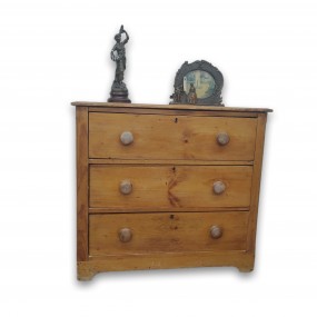 Commode 3 tiroirs en pin, bureau