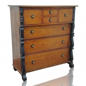 Commode à chapeau antique en frêne, bureau de chambre à coucher 