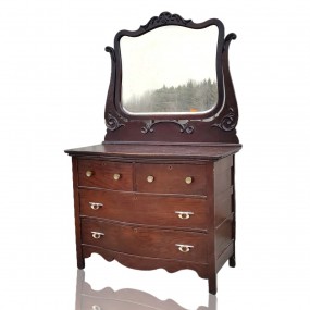 Commode antique, bureau miroir 