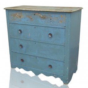 Commode antique en pin, 4 tiroirs, bureau de chambre à coucher 