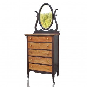 Commode tiroirs avec miroir, bureau de chambre à coucher 