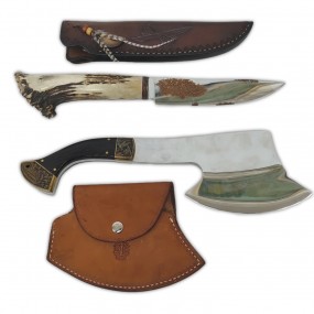 Knife and ax signed Roger Grenier 