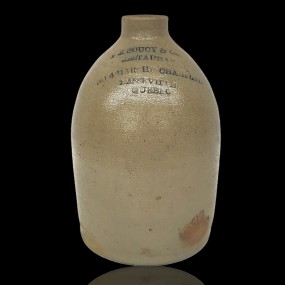  Soucy & cie. restaurant, Québec merchant stoneware jug 