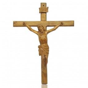 #58003 - 225$ Crucifix avec corpus sculpté en bois 
