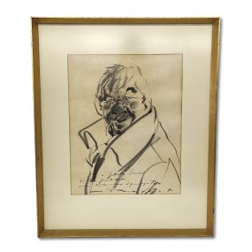 Dessin au fusain signé, tableau, peinture 