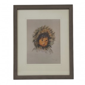 Eskimo girl print signed Dorothy Oxborough 