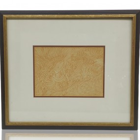 Drawing on paper signed Arthur Villeneuve (1910-1990)