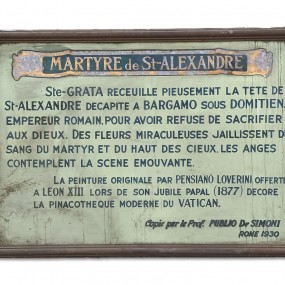 Enseigne Martyre de St-Alexandre, pancarte, affiche