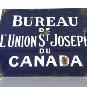 Enseigne publicitaire Bureau de l'union St-Joseph du Canada, pancarte, affiche, annonce