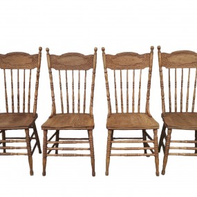 #63077 - 110$ ch. Set of 4 antique pressback chairs