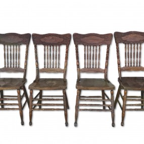 #53893 - 90$ ch. Set of 4 antique pressback chairs