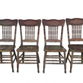 Set of 4 antique pressback chairs