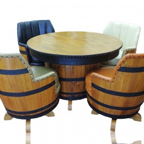 #59432 -  Set of barrels chairs and table 
