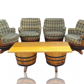 #59431 -  Wooden barrel chairs and table 