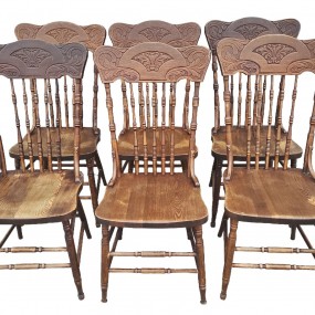 Set of 6 antique pressback chairs 