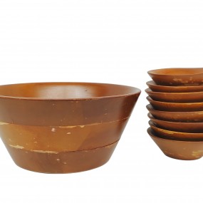 Ensemble de bol et petits plats en bois 
