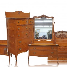 Antique 4 pieces bedroom furniture set 